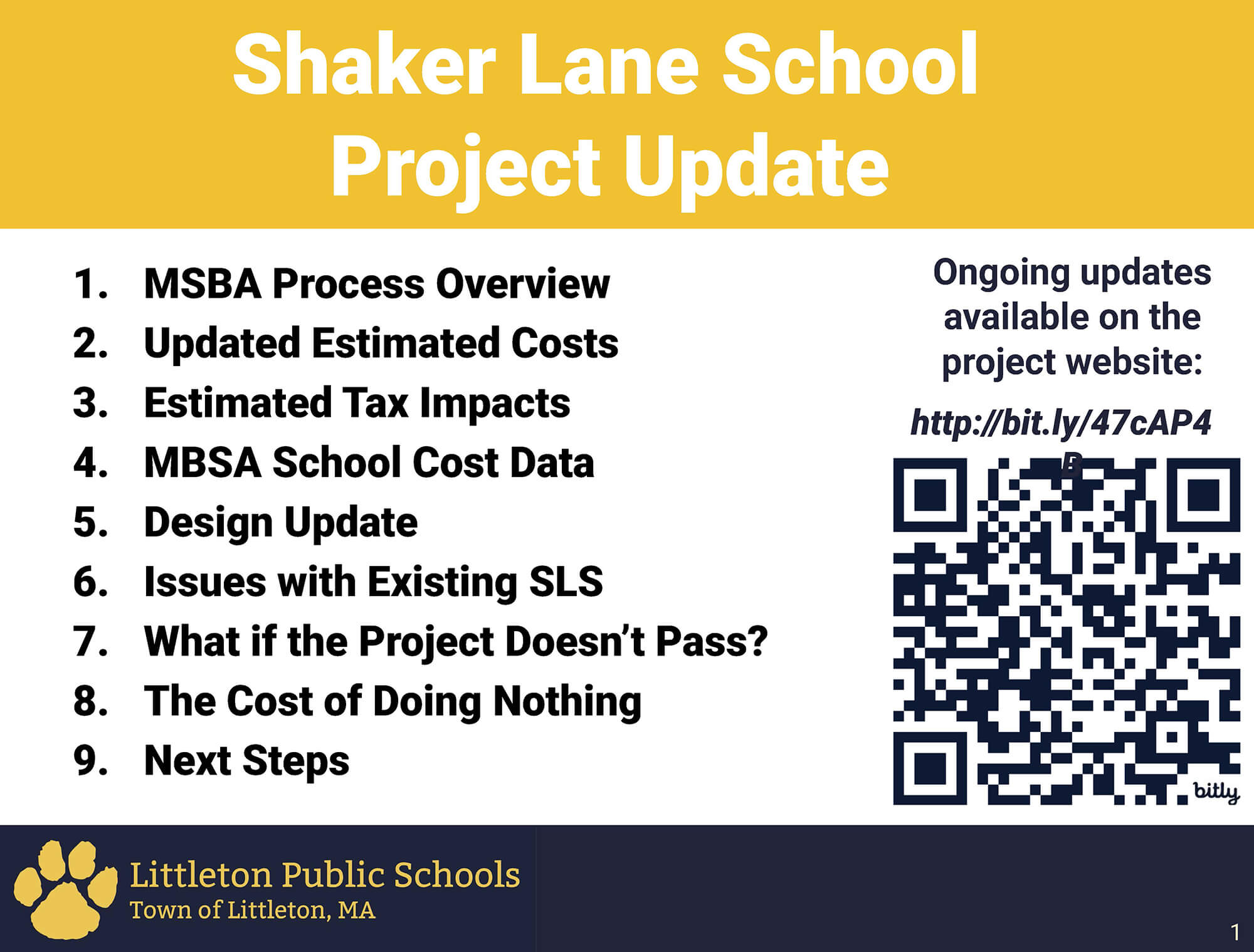 The cover slide of the June 24, 2025 Shaker Lane School Community Forum Presentation