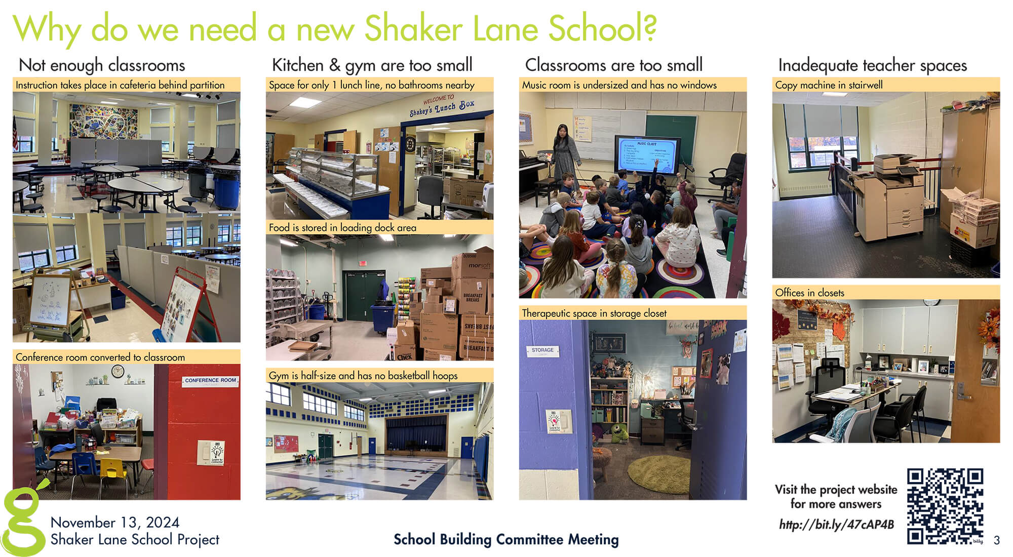 “Why do we need a new Shaker Lane School?” from the November 13, 2024 Shaker Lane School Building Committee Meeting