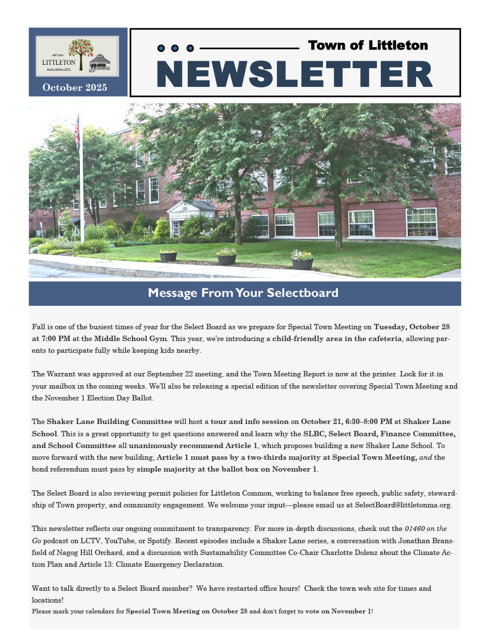 Town of Littleton Newsletter, Issue 17, October 2025